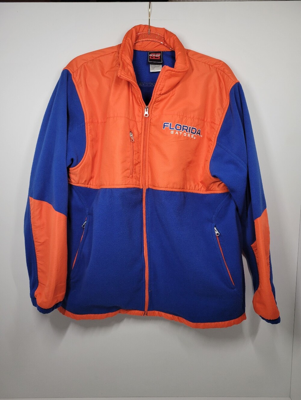 Genuine Stuff Florida Gators Blue Orange Full Zip Fleece Jacket Men's Size Large